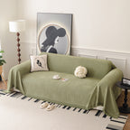 Textured Woven Modern Sofa Cover, Natural Blend Decorative Couch Throw Blanket