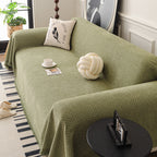Textured Woven Modern Sofa Cover, Natural Blend Decorative Couch Throw Blanket