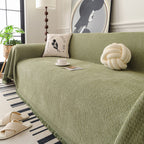Textured Woven Modern Sofa Cover, Natural Blend Decorative Couch Throw Blanket