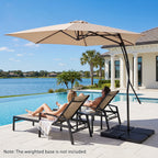 9 FT Cantilever Umbrella with Cross Base and Crank Handle