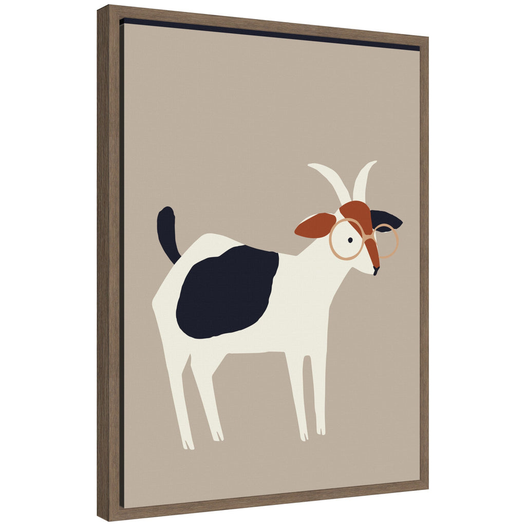 Sylvie Farm Goat Framed Canvas by Hannah Beisang