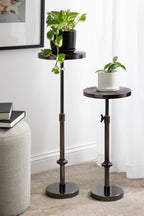 Engles Adjustable Embossed Metal Table and Plant Stand