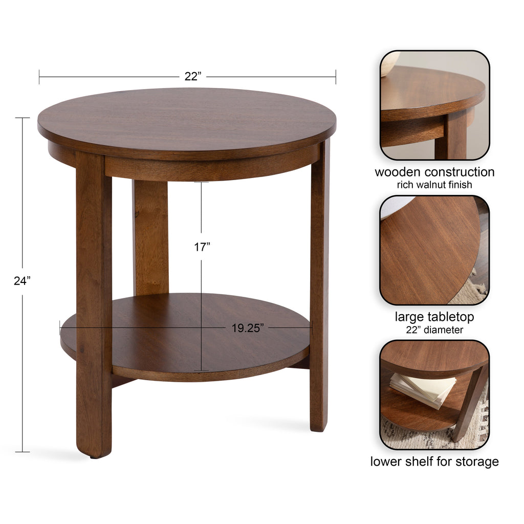 Foxford Round Wood Side Table