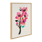 Sylvie Mid Century Modern Cherry Blossoms Framed Canvas by Rachel Lee of My Dream Wall