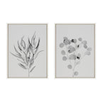 Sylvie Neutral Botanical 1 and 2 Soft White Framed Canvas by The Creative Bunch Studio