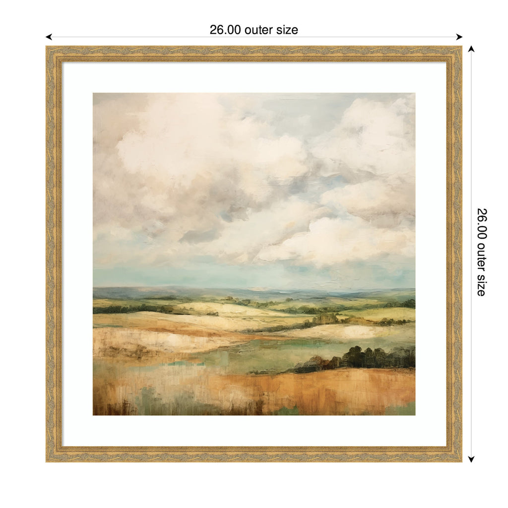 Framed Art Rolling Hills Abstract Landscape by The Creative Bunch Studio