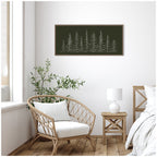 Sylvie Framed Canvas Minimalist Evergreen Trees Sketch by The Creative Bunch Studio