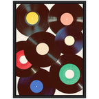 Sylvie Retro Vinyl Framed Canvas by Honey Island Studio