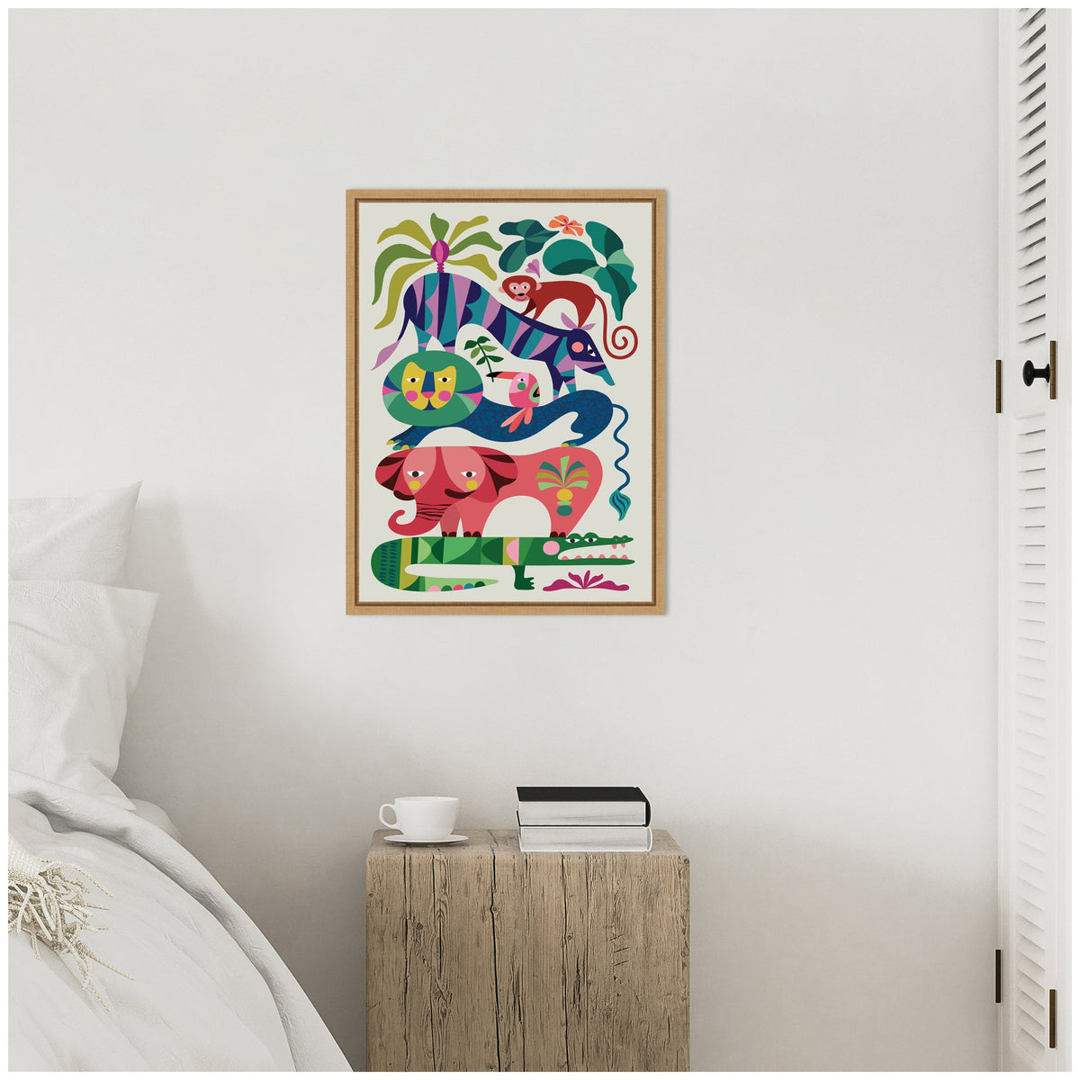 Sylvie Safari Animals Framed Canvas by Rachel Lee