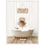 Sylvie Golden Retriever in Hot Bath Framed Canvas by Amy Peterson