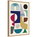 Sylvie MCM Retro Abstract Pattern Rainbow Framed Canvas by Rachel Lee