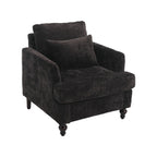 Modern Mid Century Wood Frame Armchair With Tufted Design