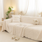 Luxury 3D Butterfly Jacquard Sofa Throw Blanket, Ultra-Soft Plush Fleece Couch Cover