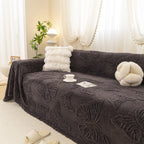 Luxury 3D Butterfly Jacquard Sofa Throw Blanket, Ultra-Soft Plush Fleece Couch Cover