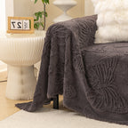 Luxury 3D Butterfly Jacquard Sofa Throw Blanket, Ultra-Soft Plush Fleece Couch Cover