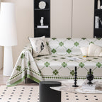 Cooling Four-Leaf Clover Hope Faith Love Luck Summer Comfy Ice Silk Furniture Throw Covers for Sofas