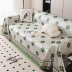 Cooling Four-Leaf Clover Hope Faith Love Luck Summer Comfy Ice Silk Furniture Throw Covers for Sofas