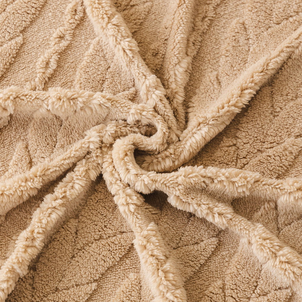 Thick Cozy 3D Cable Sofa Throw Cover, Plush Jacquard Warm Fleece Throw Blanket