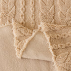 Thick Cozy 3D Cable Sofa Throw Cover, Plush Jacquard Warm Fleece Throw Blanket