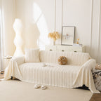 Thick Cozy 3D Cable Sofa Throw Cover, Plush Jacquard Warm Fleece Throw Blanket