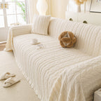 Thick Cozy 3D Cable Sofa Throw Cover, Plush Jacquard Warm Fleece Throw Blanket