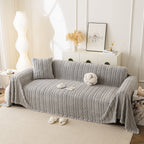 Thick Cozy 3D Cable Sofa Throw Cover, Plush Jacquard Warm Fleece Throw Blanket