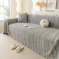 Thick Cozy 3D Cable Sofa Throw Cover, Plush Jacquard Warm Fleece Throw Blanket