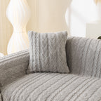 Thick Cozy 3D Cable Sofa Throw Cover, Plush Jacquard Warm Fleece Throw Blanket