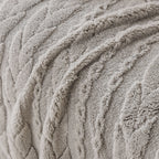 Thick Cozy 3D Cable Sofa Throw Cover, Plush Jacquard Warm Fleece Throw Blanket