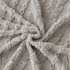 Thick Cozy 3D Cable Sofa Throw Cover, Plush Jacquard Warm Fleece Throw Blanket