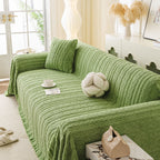 Thick Cozy 3D Cable Sofa Throw Cover, Plush Jacquard Warm Fleece Throw Blanket