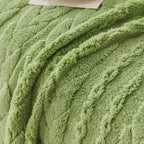 Thick Cozy 3D Cable Sofa Throw Cover, Plush Jacquard Warm Fleece Throw Blanket