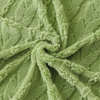Thick Cozy 3D Cable Sofa Throw Cover, Plush Jacquard Warm Fleece Throw Blanket