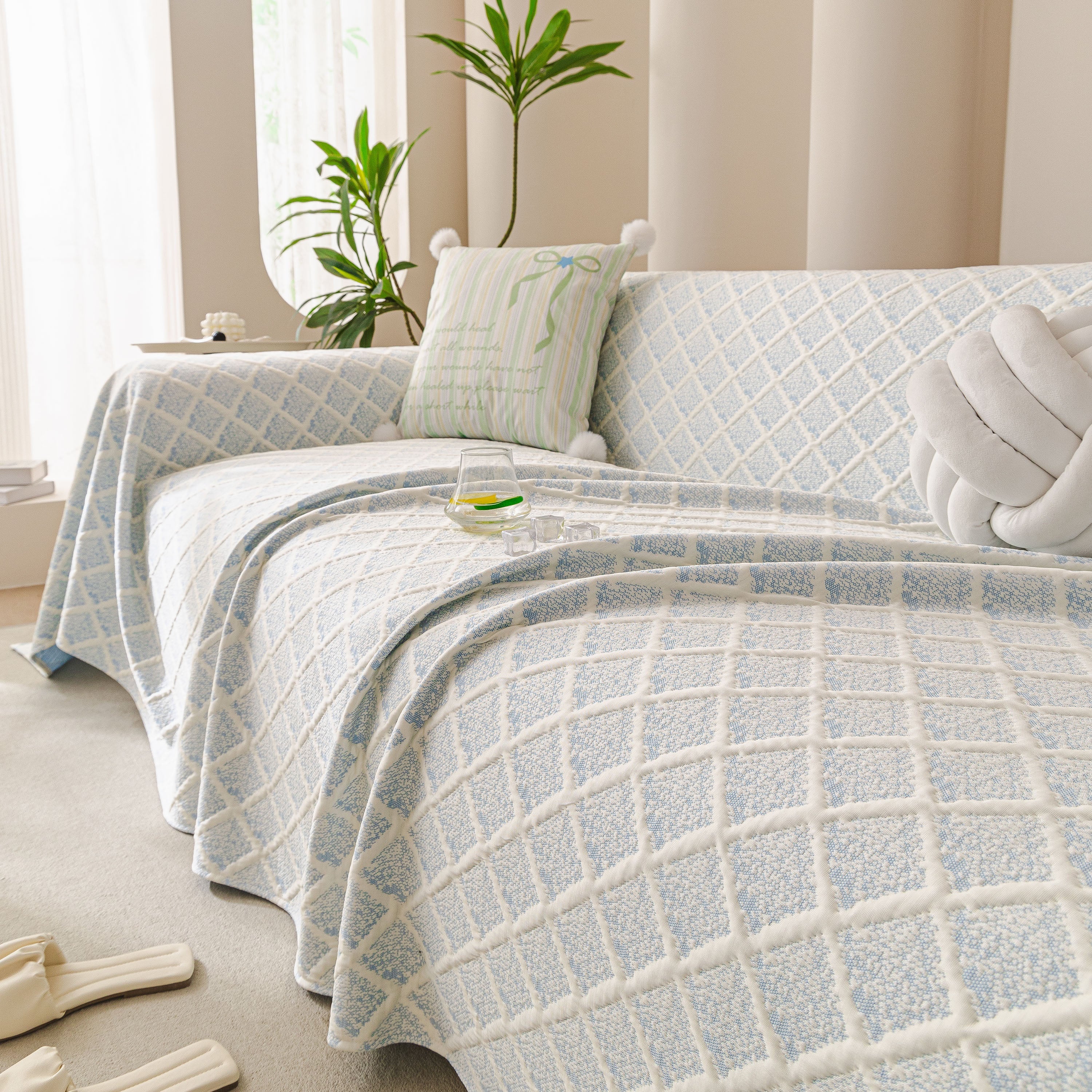 Cooling Couch Cover Throw, Washable Breathable Summer Bed Cover Sofa Protector Covers