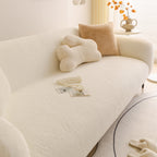 Soft Plush Warm Sofa Cover Stretchable Cozy Velvet Couch Protector for Fall & Winter