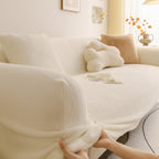 Soft Plush Warm Sofa Cover Stretchable Cozy Velvet Couch Protector for Fall & Winter