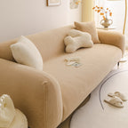 Soft Plush Warm Sofa Cover Stretchable Cozy Velvet Couch Protector for Fall & Winter