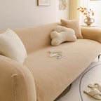 Soft Plush Warm Sofa Cover Stretchable Cozy Velvet Couch Protector for Fall & Winter