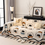 Cute Chenille Couch Cover Throw, Cartoon Soft Washable Sofa Cover for Sectional Sofas