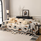 Cute Chenille Couch Cover Throw, Cartoon Soft Washable Sofa Cover for Sectional Sofas