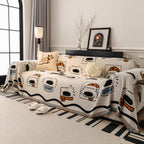 Cute Chenille Couch Cover Throw, Cartoon Soft Washable Sofa Cover for Sectional Sofas