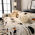 Cute Chenille Couch Cover Throw, Cartoon Soft Washable Sofa Cover for Sectional Sofas