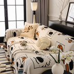 Cute Chenille Couch Cover Throw, Cartoon Soft Washable Sofa Cover for Sectional Sofas