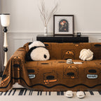 Cute Chenille Couch Cover Throw, Cartoon Soft Washable Sofa Cover for Sectional Sofas