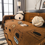 Cute Chenille Couch Cover Throw, Cartoon Soft Washable Sofa Cover for Sectional Sofas
