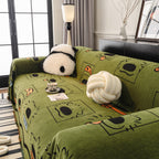 Cute Chenille Couch Cover Throw, Cartoon Soft Washable Sofa Cover for Sectional Sofas