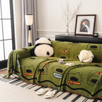 Cute Chenille Couch Cover Throw, Cartoon Soft Washable Sofa Cover for Sectional Sofas
