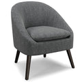 SIMPLIHOME Redding Accent Chair - 27 inch Wide Upholstered Mid-Century Modern Arm Chair in Storm Grey, for Living Room or Bedroo