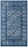 SAFAVIEH Tulum Collection Accent Rug - 2 x 5, Navy & Ivory, Moroccan Boho Distressed Design, Non-Shedding & Easy Care, Ideal f