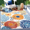 Safavieh Cabana Collection Accent Rug - 4' X 6', Creme & Red, Floral Design, Non-Shedding & Easy Care, Indoor/Outdoor & Washable-Ideal For Patio, Backyard, Mudroom (Cbn832A)